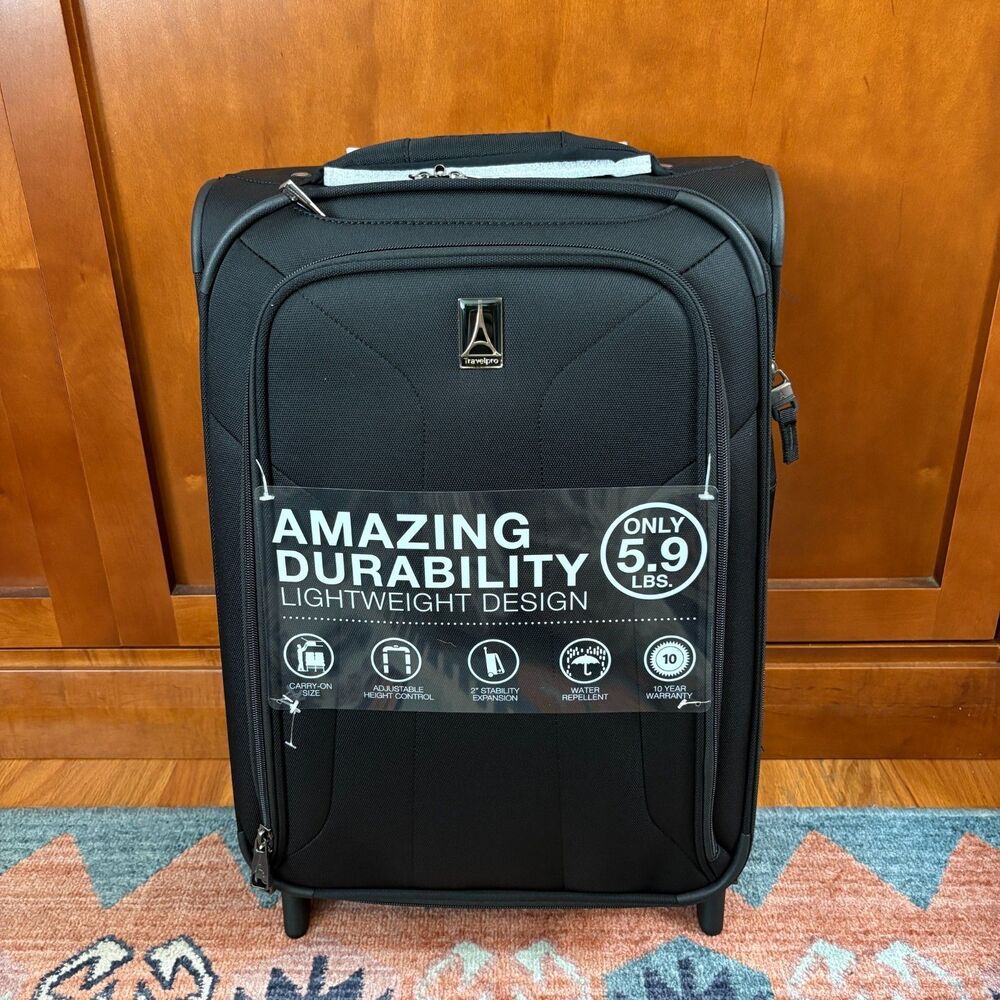 Travelpro PilotAir Elite 22 In. Expandable Luggage Black Rollaboard Blk NWT - Picture 2 of 7